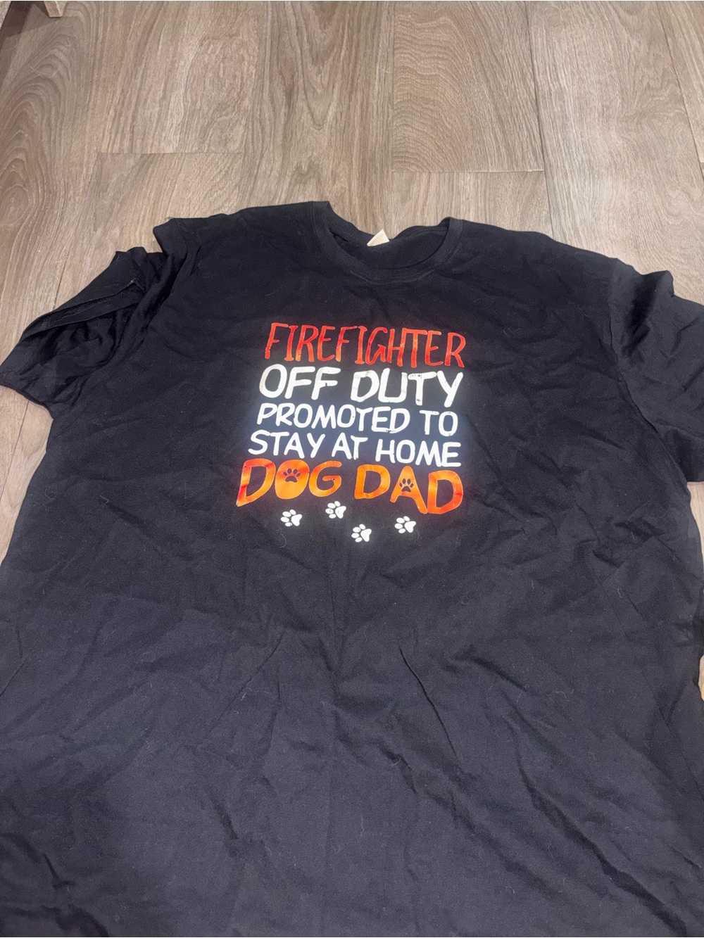 Firefighter Off Duty "Dog Dad" Graphic Tee - Black